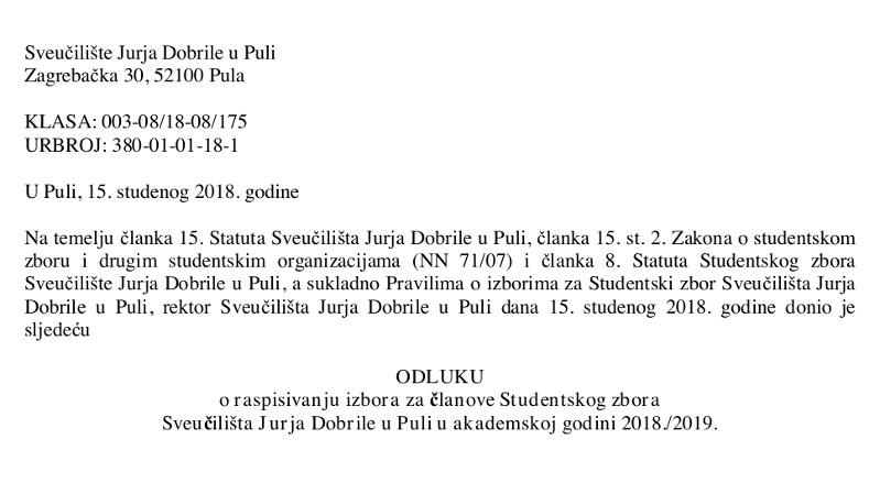 Izbori za studentski zbor održat će...