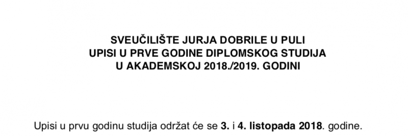 Objavljene procedura upisa i...